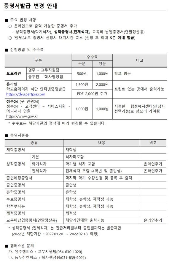 증명서 발급 방법